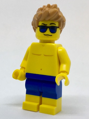 LEGO Minifigure-Beachgoer - Blue Male Swim Trunks and Sunglasses-Town / City-cty760-Creative Brick Builders